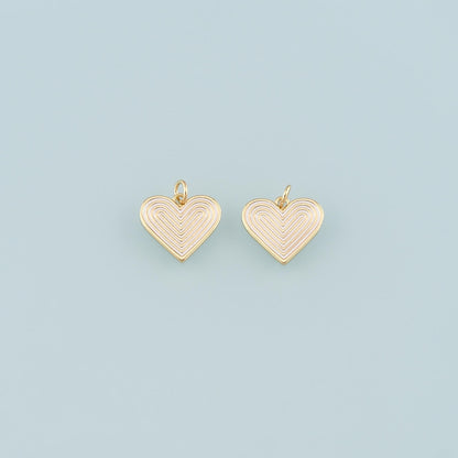 18K Gold Filled Heart Pendant,Enamel Heart Charm Bracelet Necklace for DIY Jewelry Making Supply