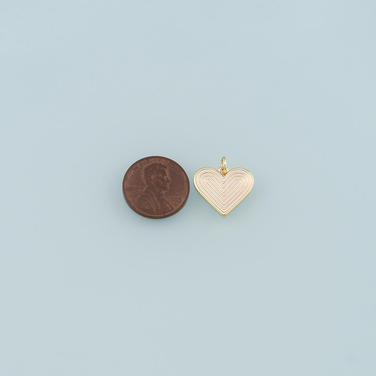 18K Gold Filled Heart Enamel Charm Pendant for Jewelry Making