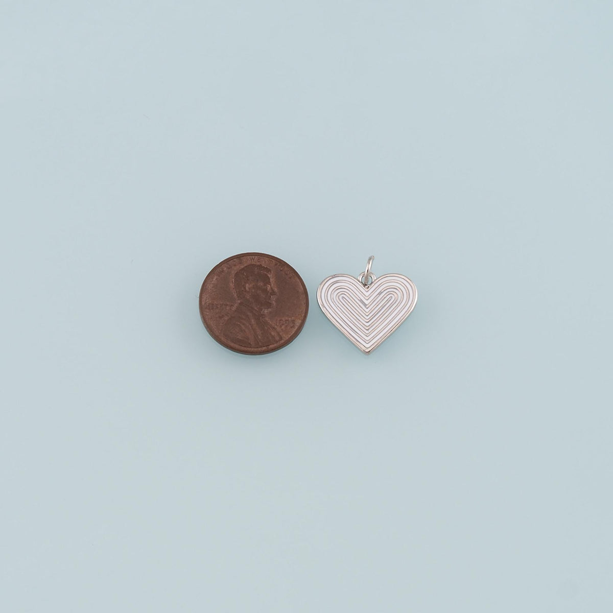 18K Gold Filled Heart Pendant,Enamel Heart Charm Bracelet Necklace for DIY Jewelry Making Supply