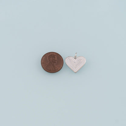 18K Gold Filled Heart Pendant,Enamel Heart Charm Bracelet Necklace for DIY Jewelry Making Supply