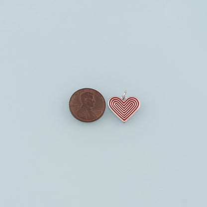 18K Gold Filled Heart Enamel Charm Pendant for Jewelry Making