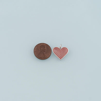 18K Gold Filled Heart Pendant,Enamel Heart Charm Bracelet Necklace for DIY Jewelry Making Supply