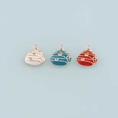 Gold Conch Charms,18K Gold Filled Conch Pendant,Enamel Conch Shell Charm Bracelet Necklace for DIY Jewelry Making Supply