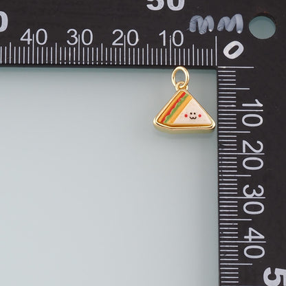 Gold Food Charms,18K Gold Filled Gourmet Food Pendant,Enamel Gourmet Food Charm Bracelet Necklace for DIY Jewelry Making Supp