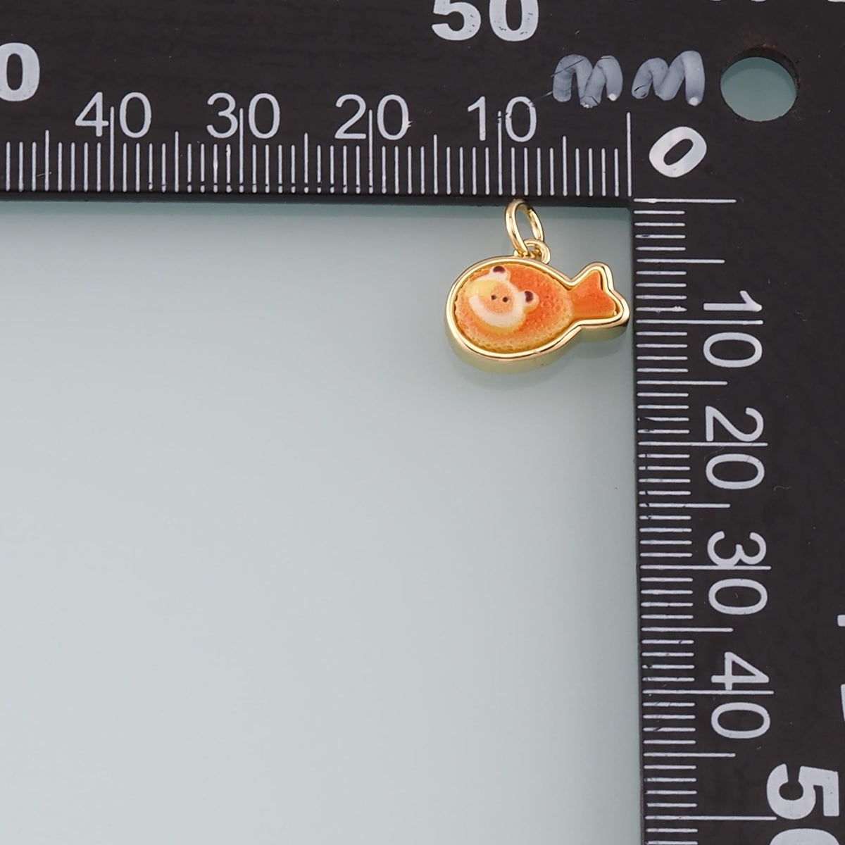 Gold Food Charms,18K Gold Filled Gourmet Food Pendant,Enamel Gourmet Food Charm Bracelet Necklace for DIY Jewelry Making Supp