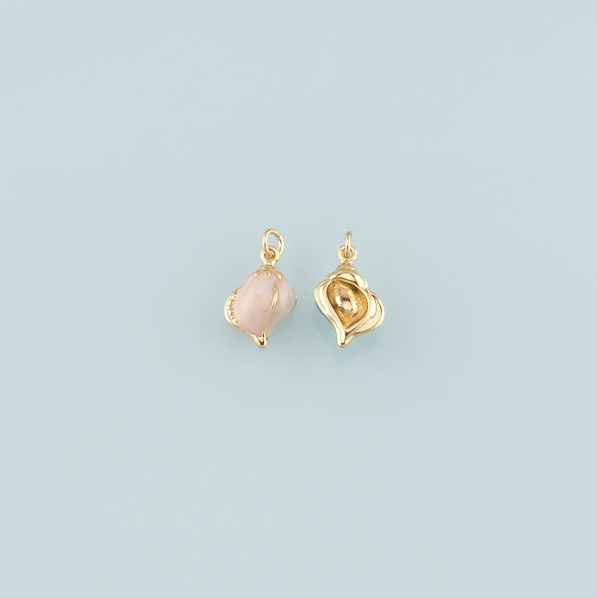 Gold Conch Charms,18K Gold Filled Conch Pendant,Enamel Conch Shell Charm Bracelet Necklace for DIY Jewelry Making Supply