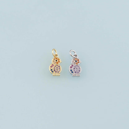 18K Gold Filled Bird Pendant,CZ Micro Pave Birds Charm Bracelet Necklace for DIY Jewelry Making Supply