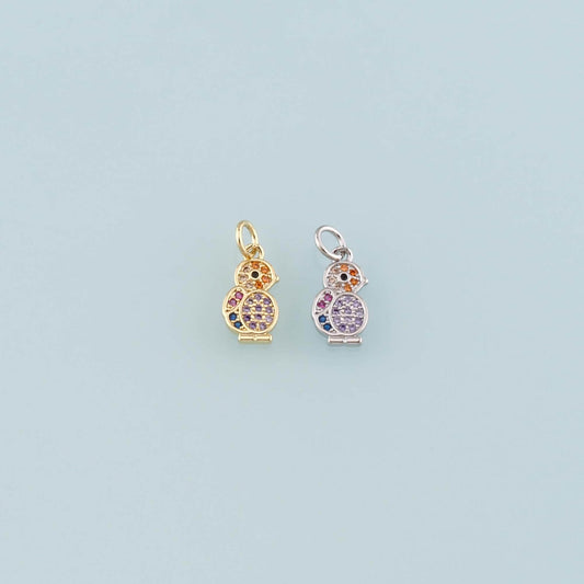 18K Gold Filled Bird Pendant,CZ Micro Pave Birds Charm Bracelet Necklace for DIY Jewelry Making Supply