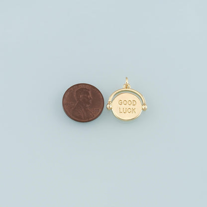 Gold Luck Charms,18K Gold Filled Good Luck Pendant,Good Luck Charm Bracelet Necklace for DIY Jewelry Making Supply