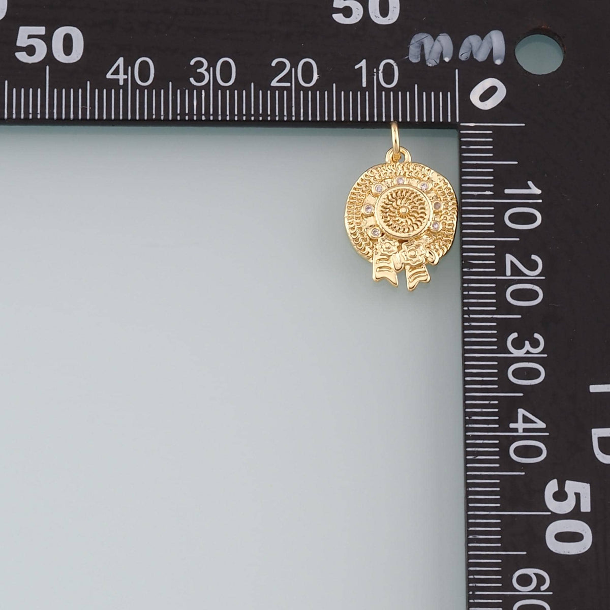 18K Gold Filled Geometry Pendant,CZ Micro Pave Geometry Charm Bracelet Necklace for DIY Jewelry Making Supply