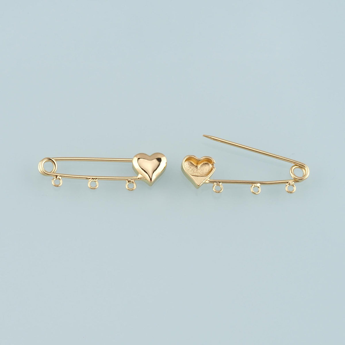 18K Gold Filled Safety Pin Pendant,Safety Pin Charm Bracelet Necklace for DIY Jewelry Making Supply