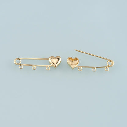 18K Gold Filled Safety Pin Pendant,Safety Pin Charm Bracelet Necklace for DIY Jewelry Making Supply