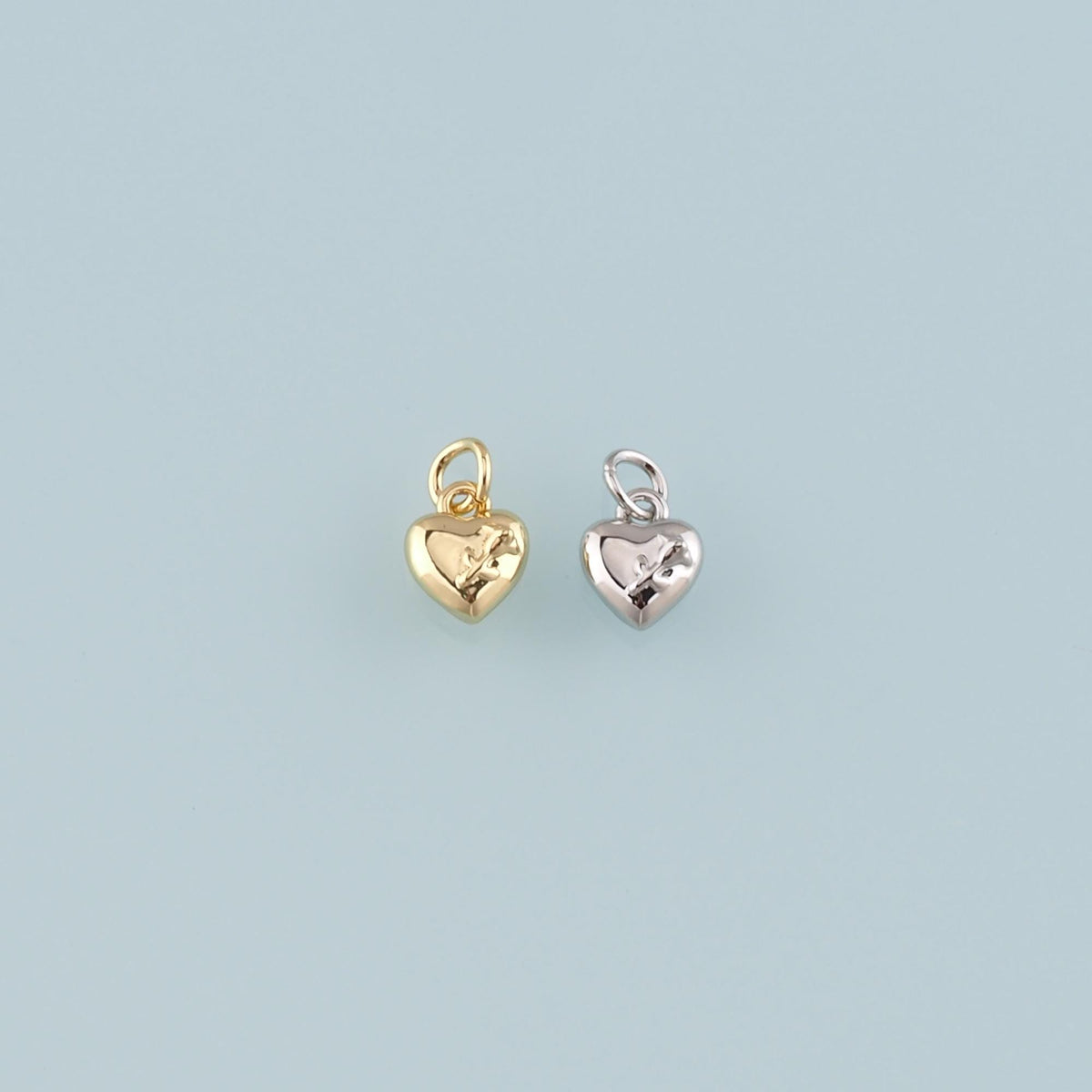 Gold Heart Rose Charm,18K Gold Filled Rose Pendant,Flower Charm Bracelet Necklace for DIY Jewelry Making Supply