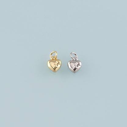 Gold Heart Rose Charm,18K Gold Filled Rose Pendant,Flower Charm Bracelet Necklace for DIY Jewelry Making Supply