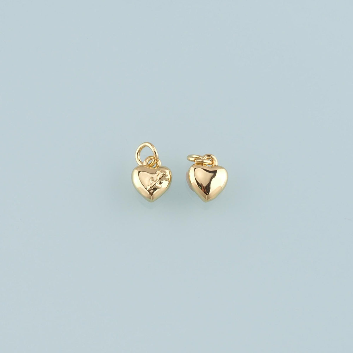 Gold Heart Rose Charm,18K Gold Filled Rose Pendant,Flower Charm Bracelet Necklace for DIY Jewelry Making Supply