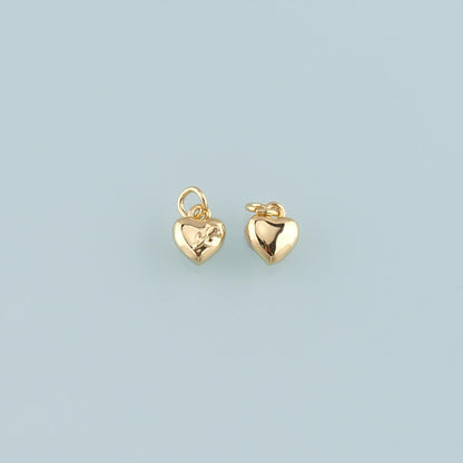 Gold Heart Rose Charm,18K Gold Filled Rose Pendant,Flower Charm Bracelet Necklace for DIY Jewelry Making Supply