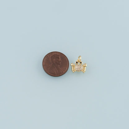 18K Gold Filled Hand CZ Charm Pendant for Jewelry Making