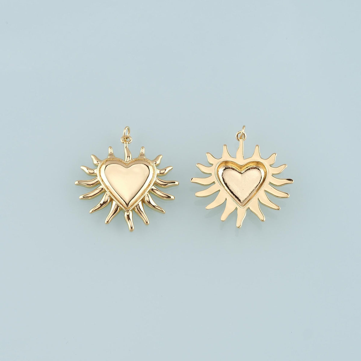 18K Gold Filled Heart Pendant,Heart Charm Bracelet Necklace for DIY Jewelry Making Supply
