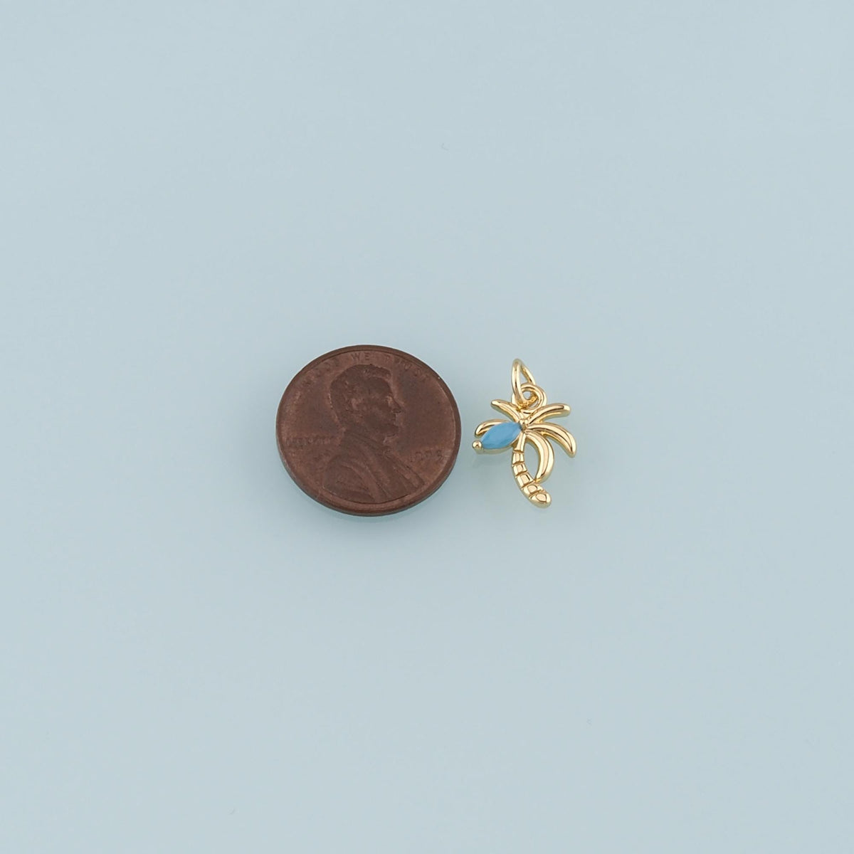 Gold Palm Tree Charms,18K Gold Filled Palm tree Pendant,Coconut tree Charm Bracelet Necklace for DIY Jewelry Making Supply