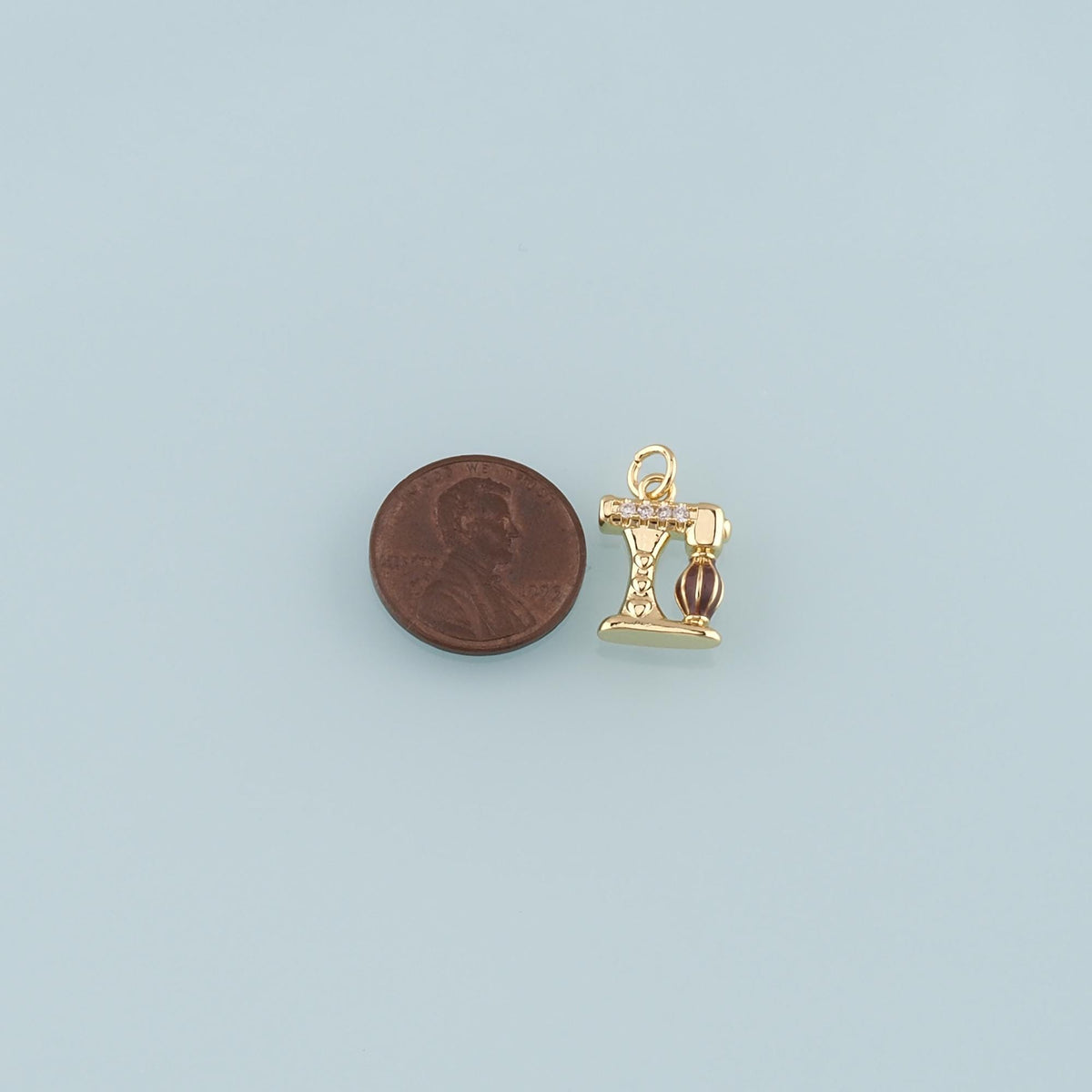 18K Gold Filled Sewing Machine Pendant,Enamel Sewing Machine Charm Bracelet Necklace for DIY Jewelry Making Supply