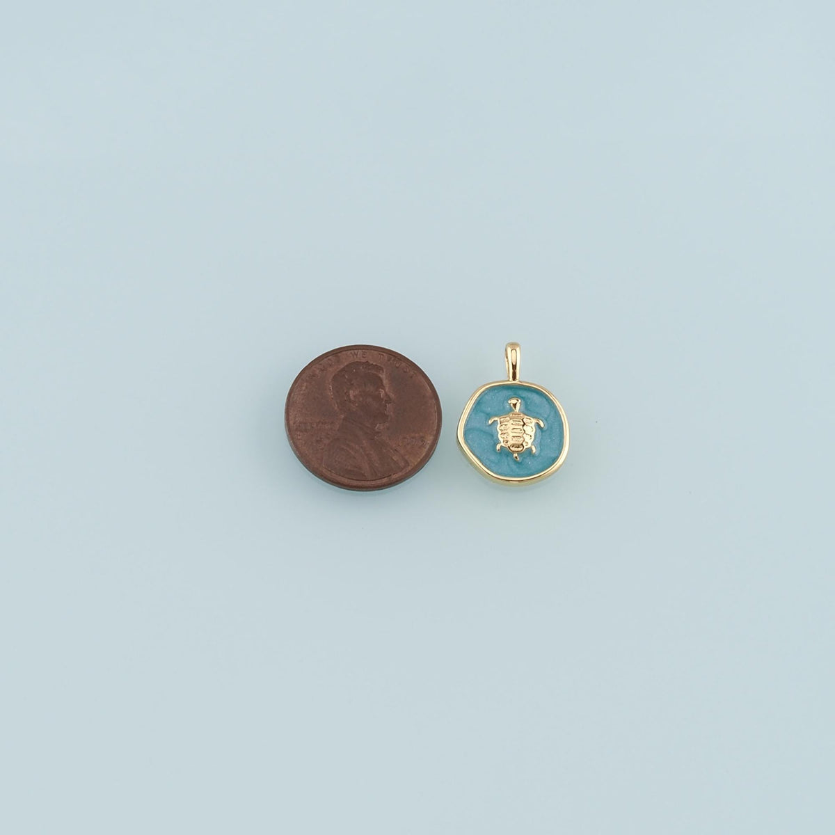 Gold Ocean Charms,18K Gold Filled Turtle Pendant,Enamel Turtle Charm Bracelet Necklace for DIY Jewelry Making Supply