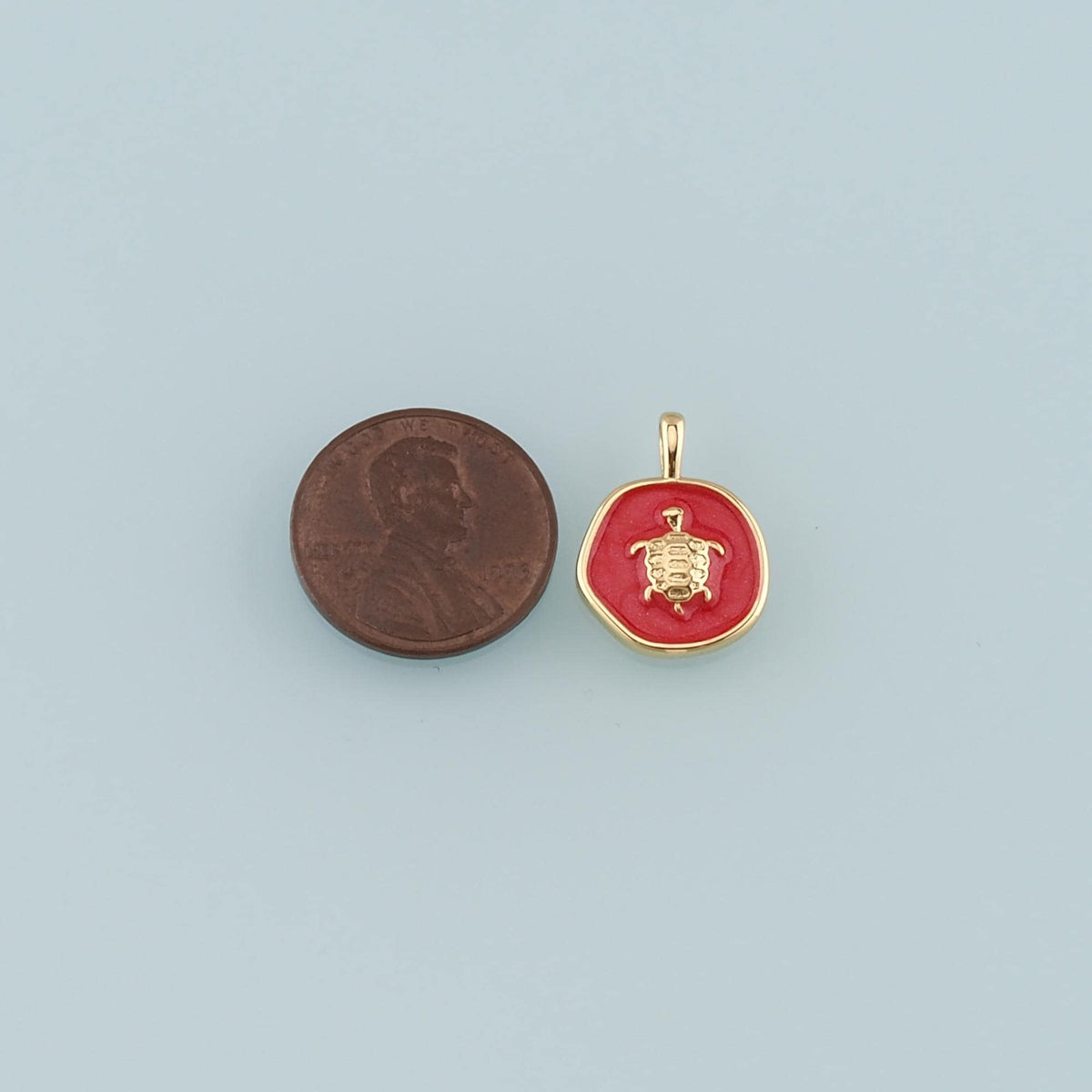 Gold Ocean Charms,18K Gold Filled Turtle Pendant,Enamel Turtle Charm Bracelet Necklace for DIY Jewelry Making Supply