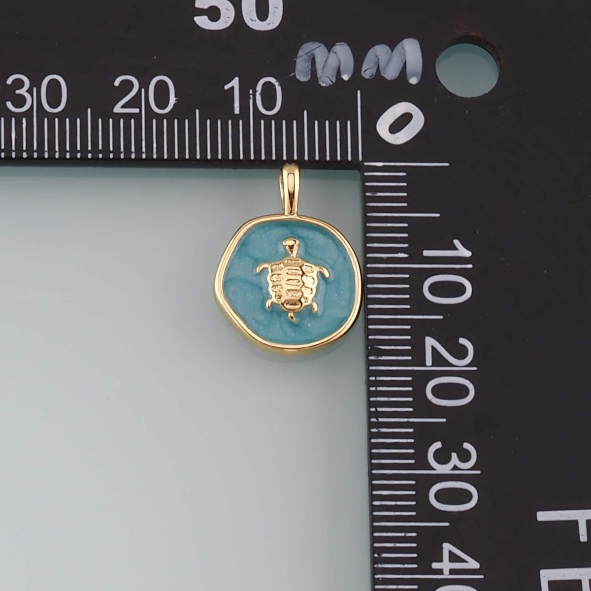 Gold Ocean Charms,18K Gold Filled Turtle Pendant,Enamel Turtle Charm Bracelet Necklace for DIY Jewelry Making Supply