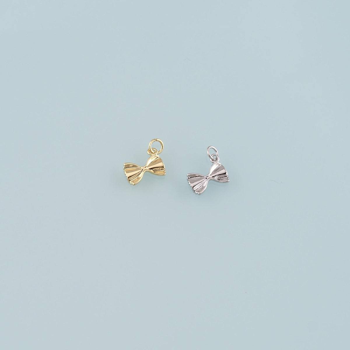 Gold Bow Charm,18K Gold Filled Bow Pendant,Bow Tie Charm Bracelet Necklace for DIY Jewelry Making Supply