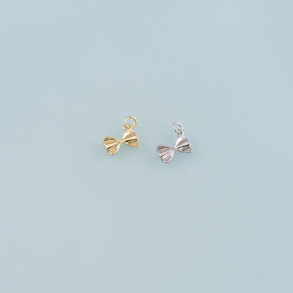 Gold Bow Charm,18K Gold Filled Bow Pendant,Bow Tie Charm Bracelet Necklace for DIY Jewelry Making Supply