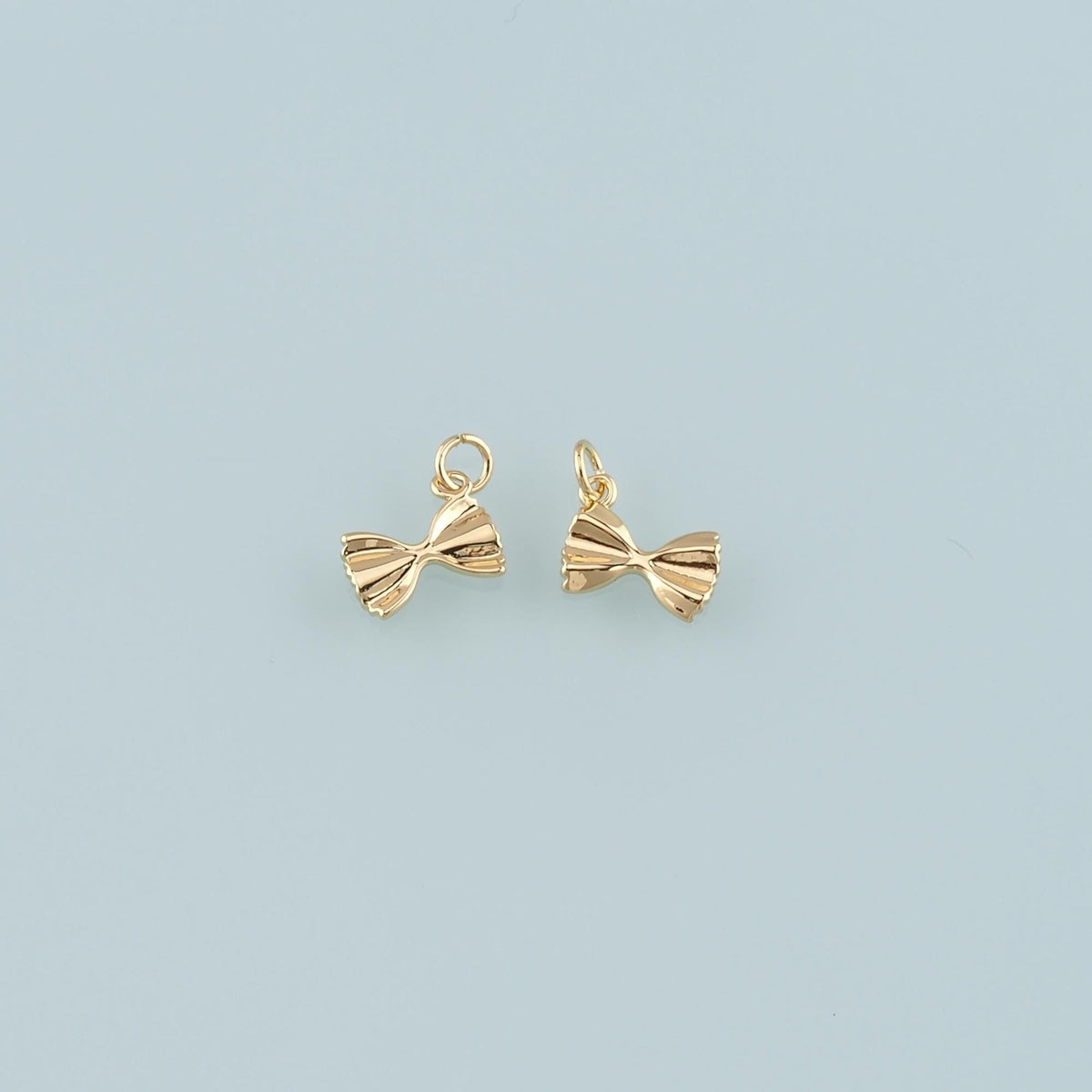 Gold Bow Charm,18K Gold Filled Bow Pendant,Bow Tie Charm Bracelet Necklace for DIY Jewelry Making Supply
