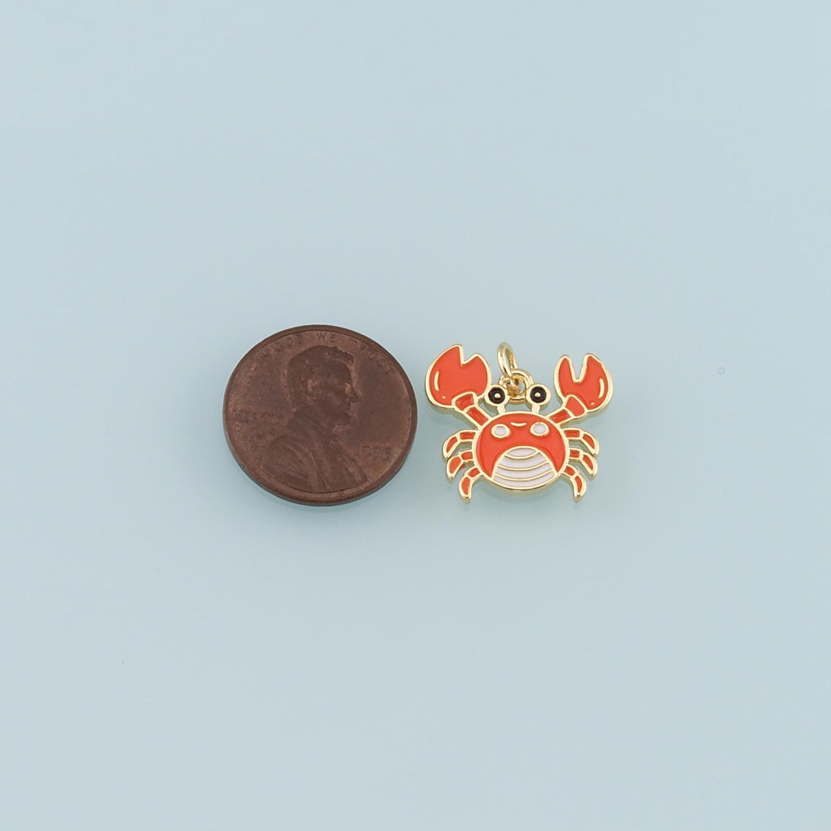 Gold Marine Life Charms,18K Gold Filled Crab Pendant,Enamel Crab Charms Bracelet Necklace for DIY Jewelry Making Supply