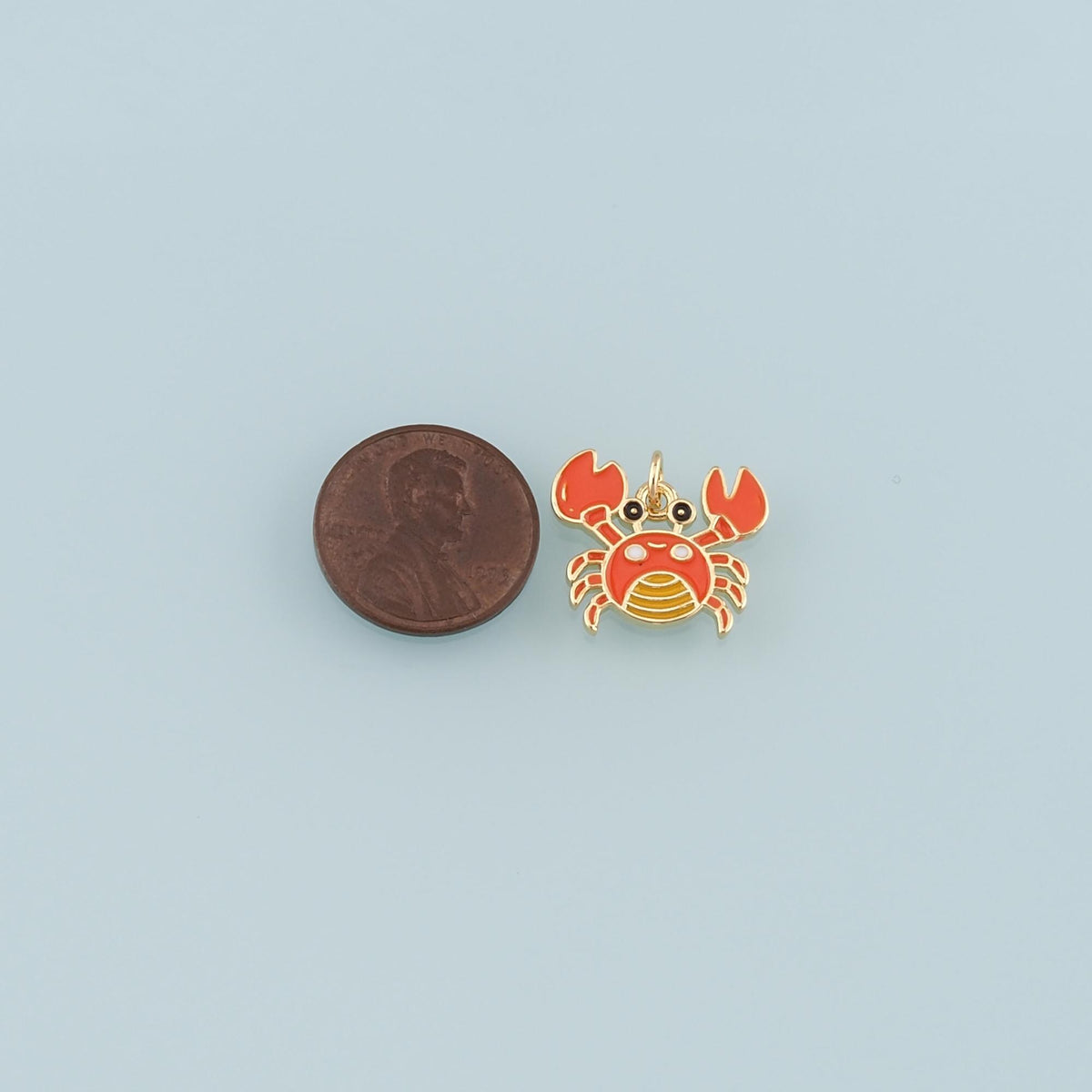 Gold Marine Life Charms,18K Gold Filled Crab Pendant,Enamel Crab Charms Bracelet Necklace for DIY Jewelry Making Supply