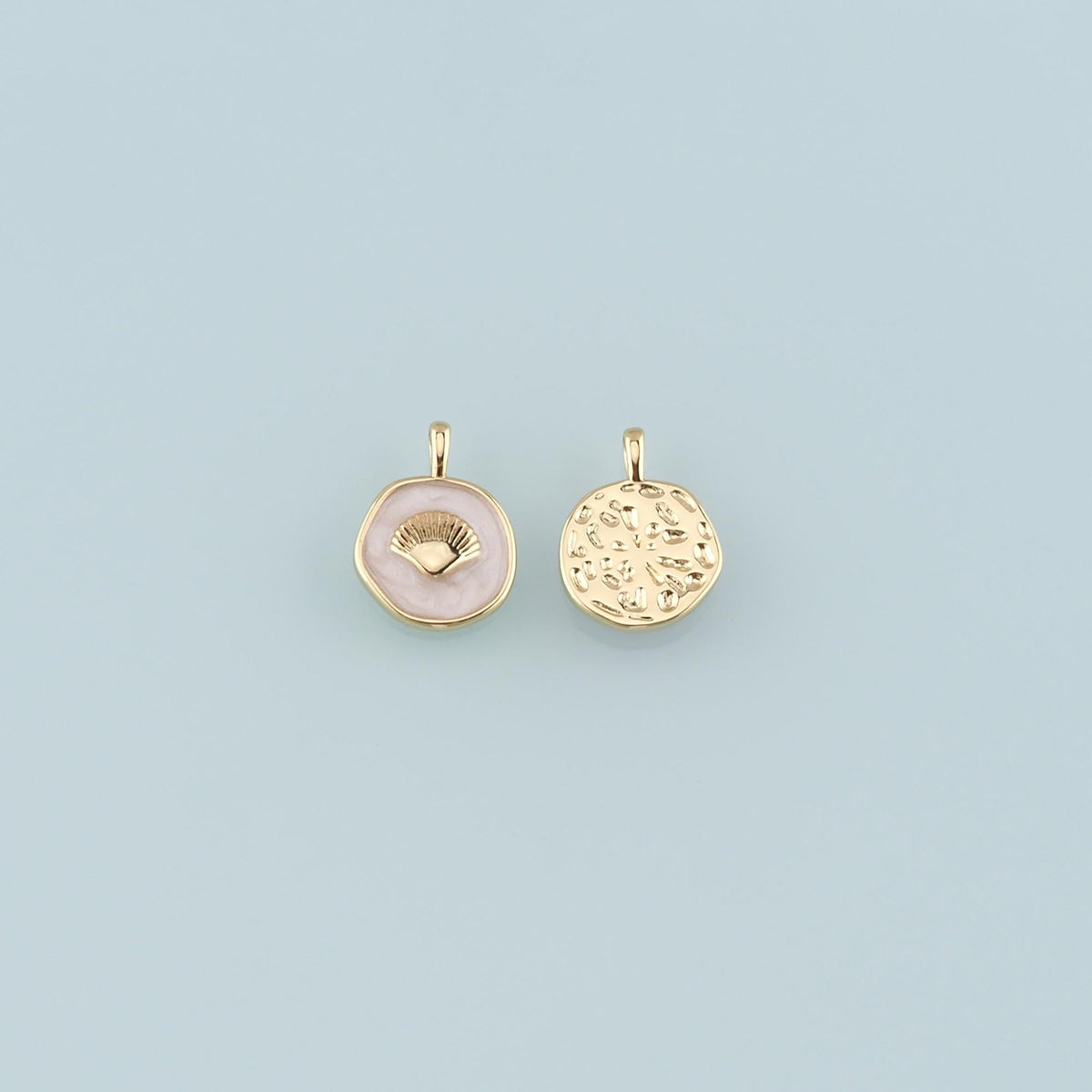 Gold Shell Charms,18K Gold Filled Scallop Pendant,Enamel Conch Shell Charm Bracelet Necklace for DIY Jewelry Making Supply
