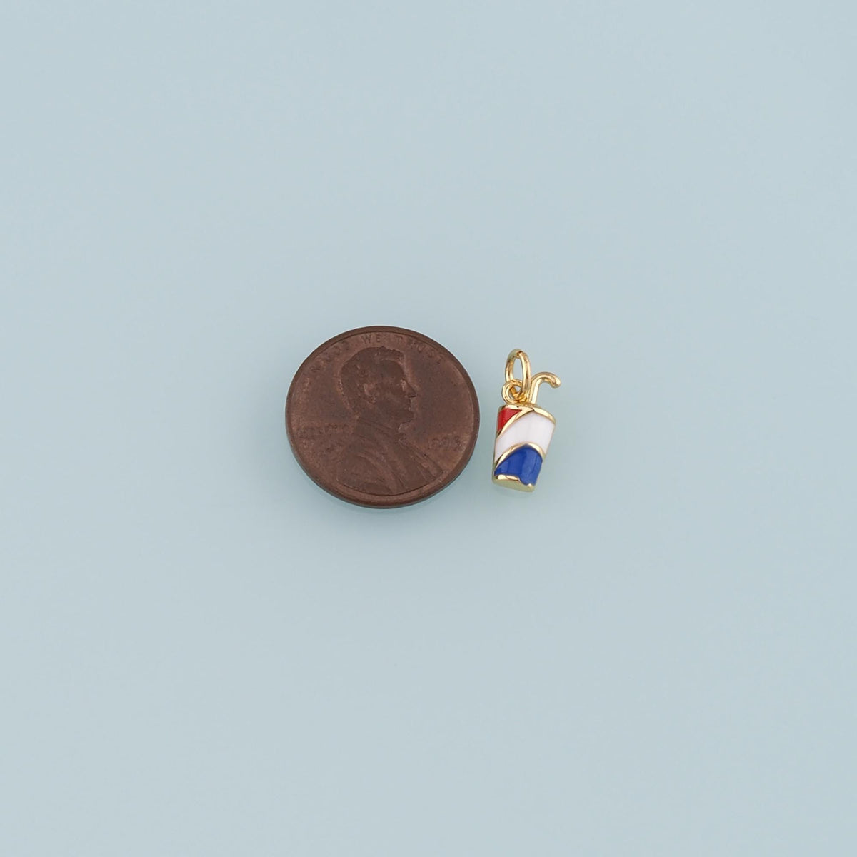 18K Gold Filled Drinks Pendant,Enamel Drinks Charm Bracelet Necklace for DIY Jewelry Making Supply