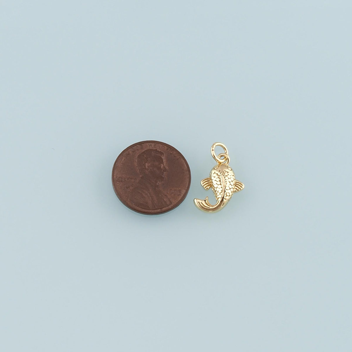 Gold Fish Charms,18K Gold Filled Fish Pendant,Fish Charm Bracelet Necklace for DIY Jewelry Making Supply
