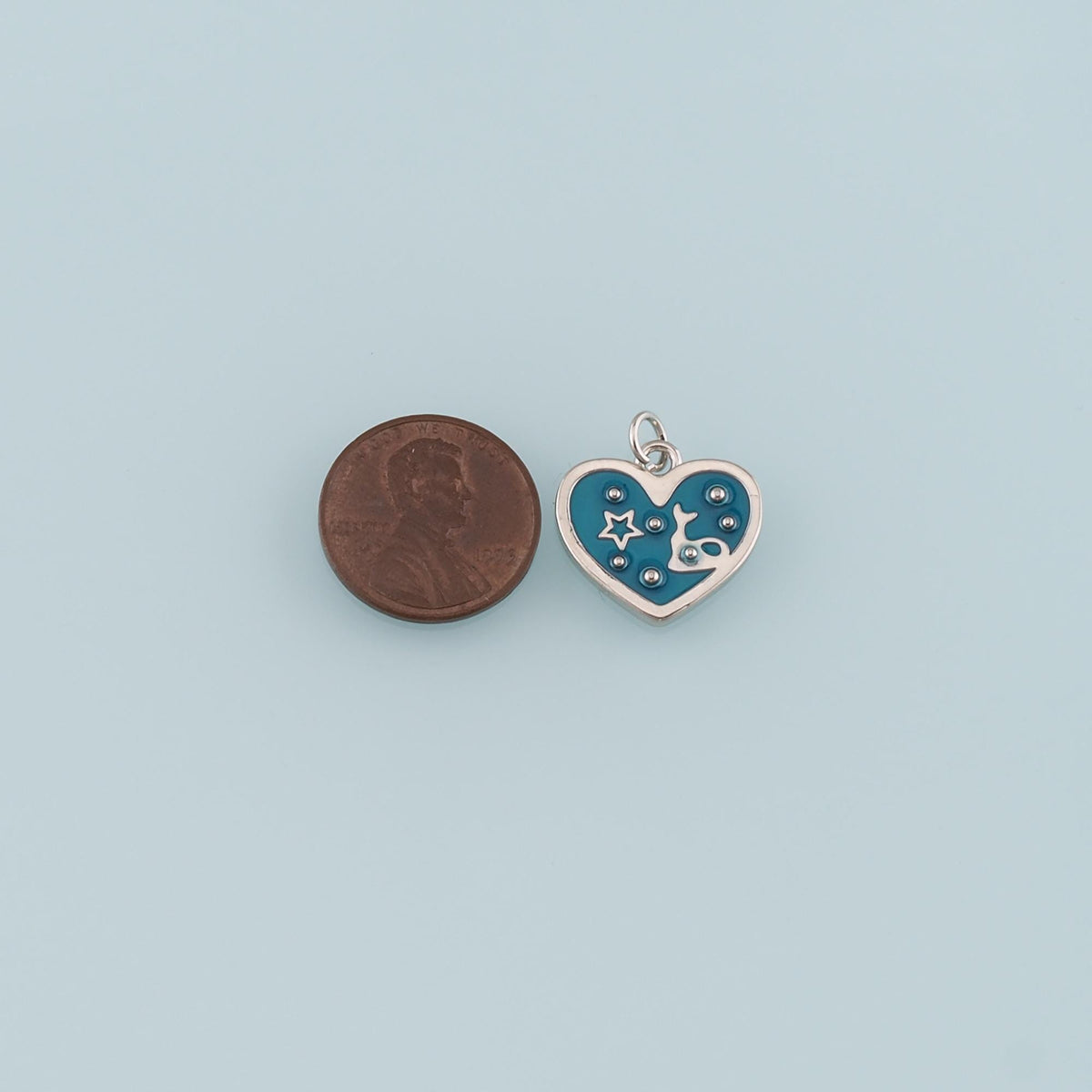 18K Gold Filled Heart Pendant,Enamel Heart Charm Bracelet Necklace for DIY Jewelry Making Supply