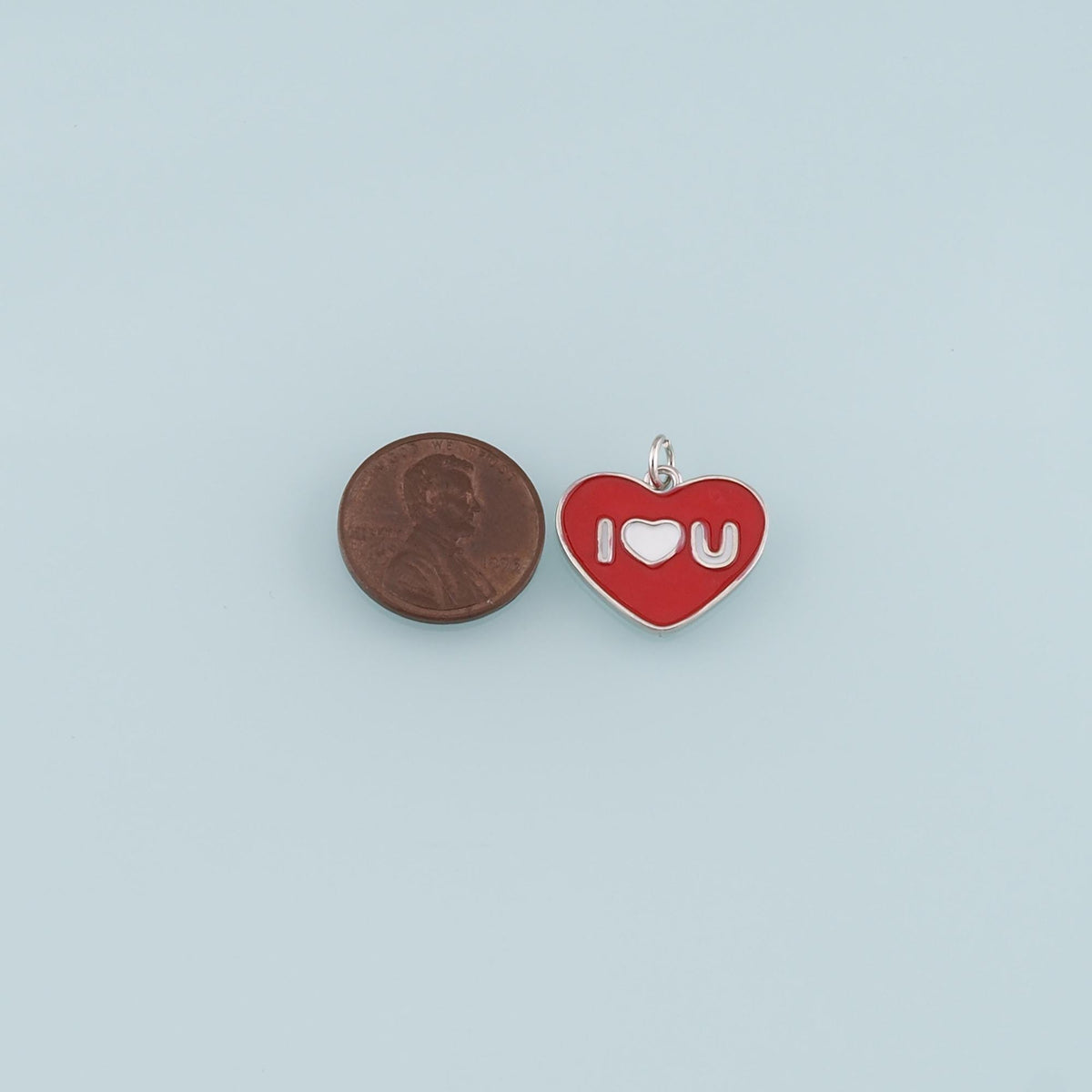 18K Gold Filled Heart Pendant,Enamel Heart Charm Bracelet Necklace for DIY Jewelry Making Supply