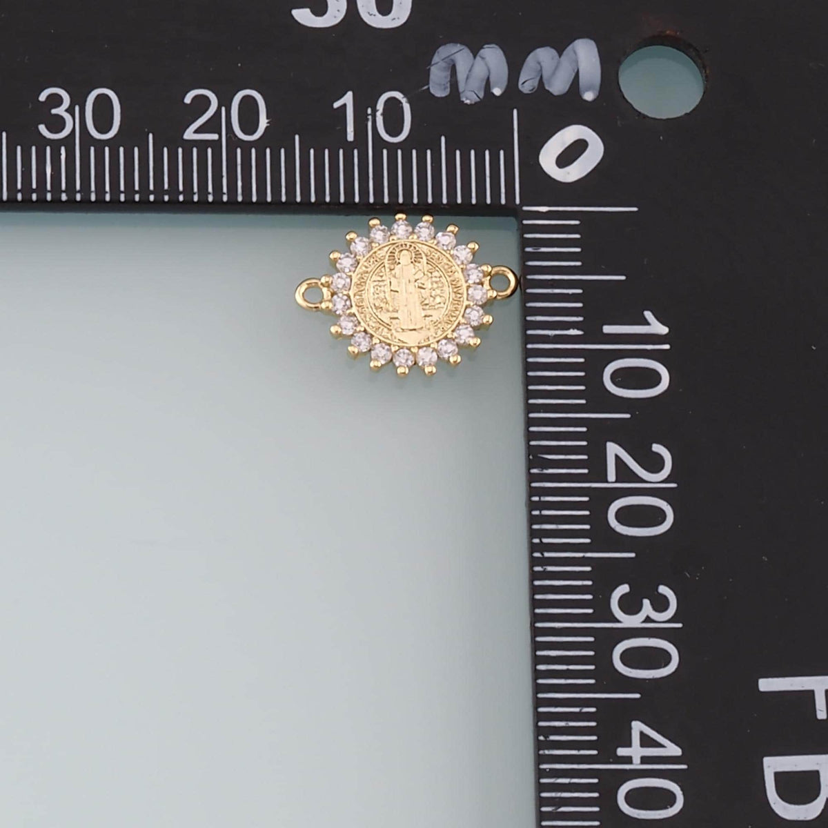 18K Gold Filled Benedict Connector,CZ Micro Pave Benedict Charm Bracelet Necklace for DIY Jewelry Making Supply