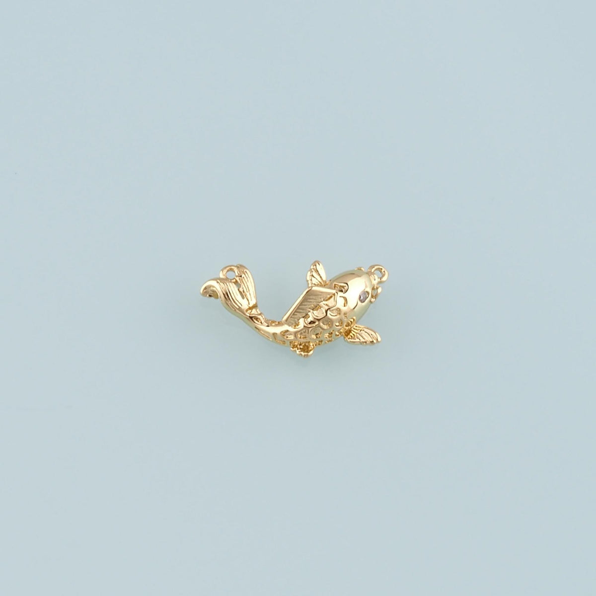 Gold Fish Charms,18K Gold Filled Fish Pendant,Fish Charm Bracelet Necklace for DIY Jewelry Making Supply