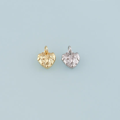 18K Gold Filled Heart Charm Pendant for Jewelry Making