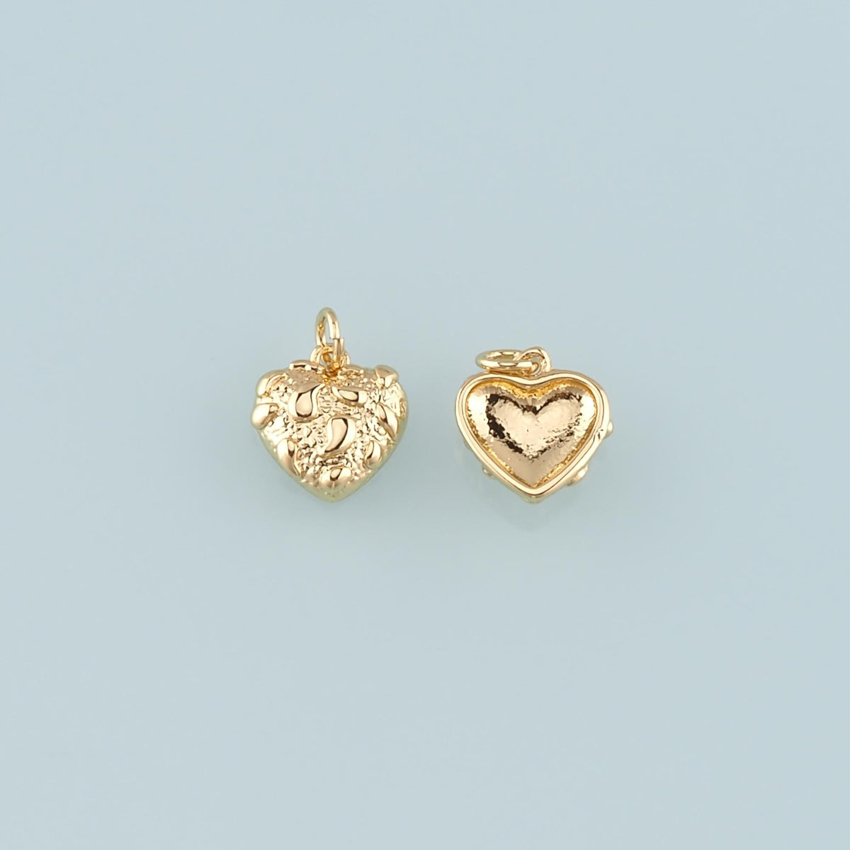 18K Gold Filled Heart Charm Pendant for Jewelry Making