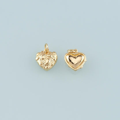 18K Gold Filled Heart Charm Pendant for Jewelry Making