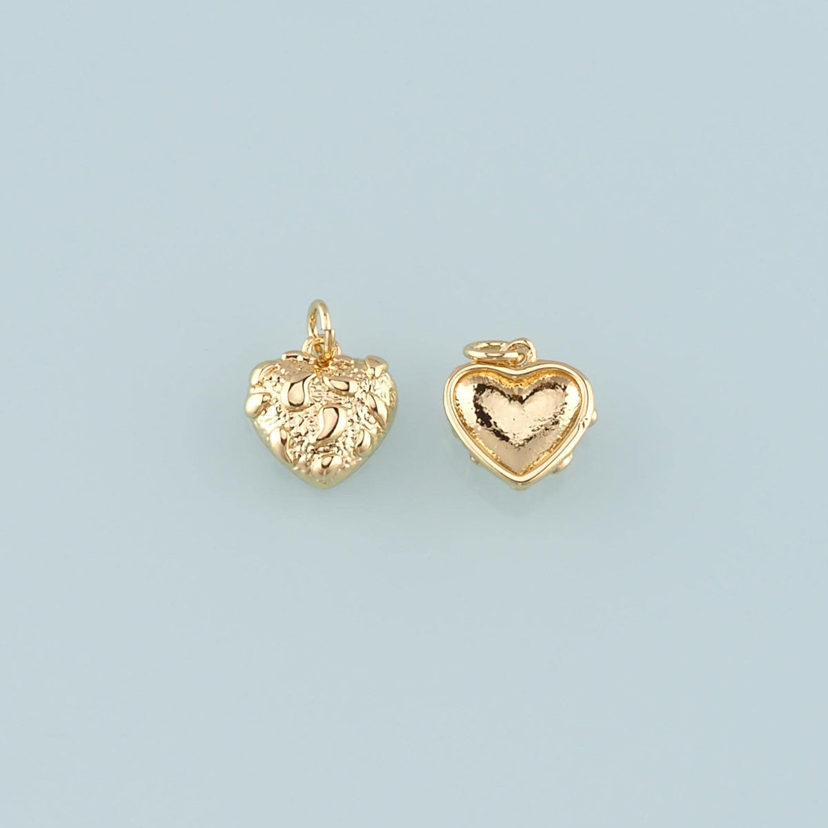 18K Gold Filled Heart Pendant,Heart Charm Bracelet Necklace for DIY Jewelry Making Supply