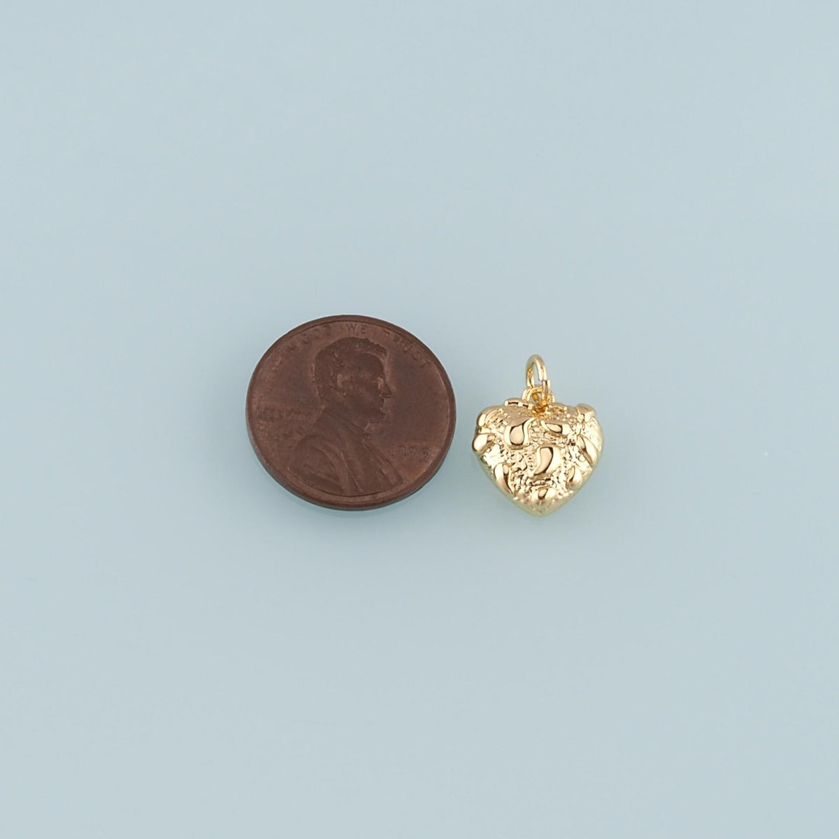 18K Gold Filled Heart Charm Pendant for Jewelry Making