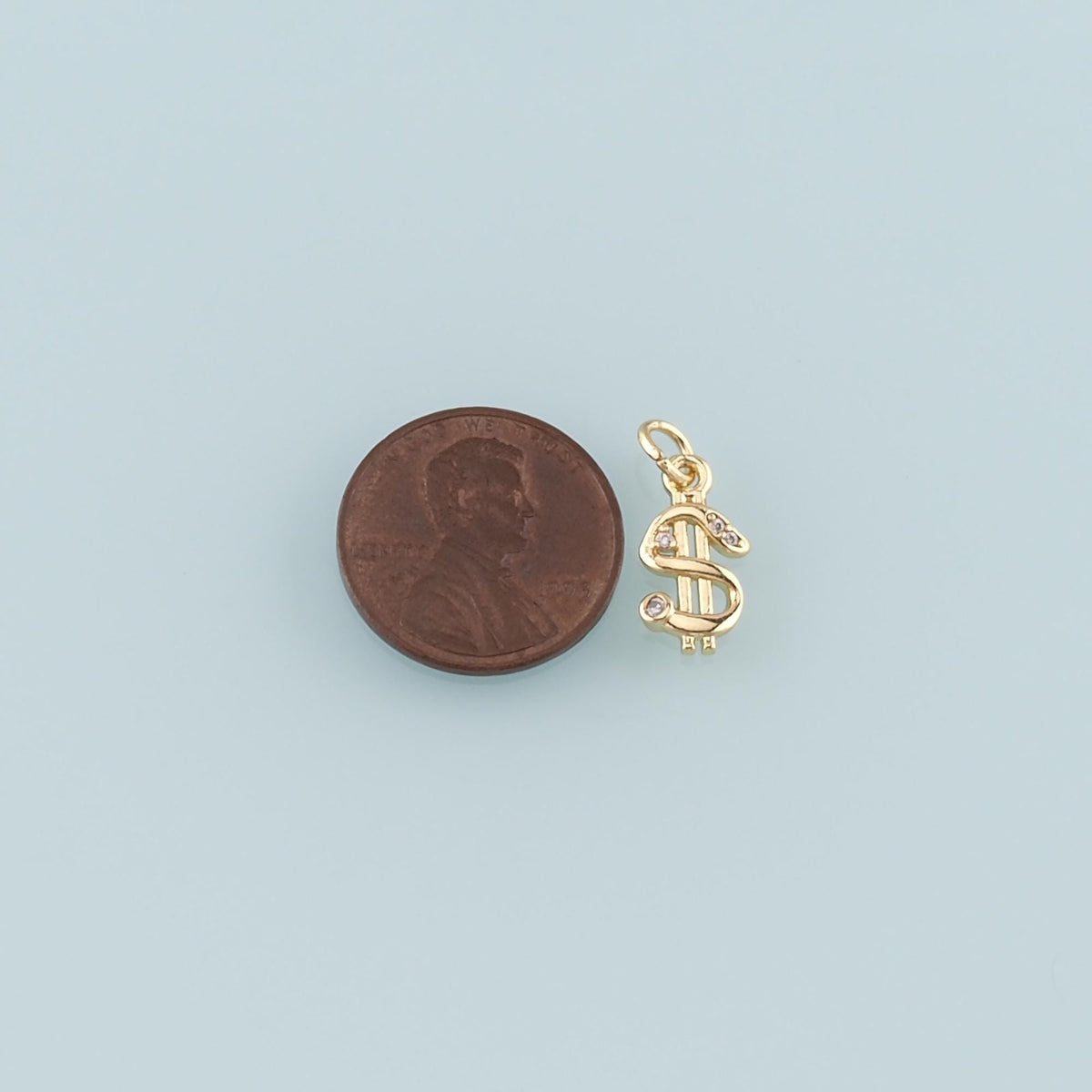 Gold Dollar Charms,18K Gold Filled Money Pendant,CZ Micro Pave Dollar Charm Bracelet Necklace for DIY Jewelry Making Supply
