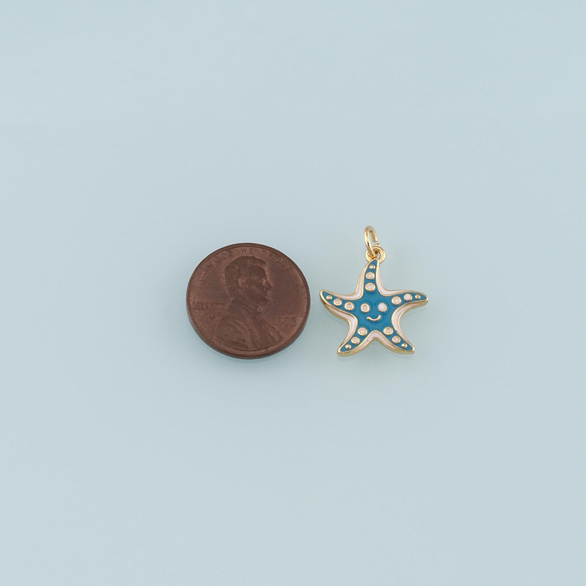 Gold Starfish Charms,18K Gold Filled Sea star Pendant,Enamel Starfish Charm Bracelet Necklace for DIY Jewelry Making Supply