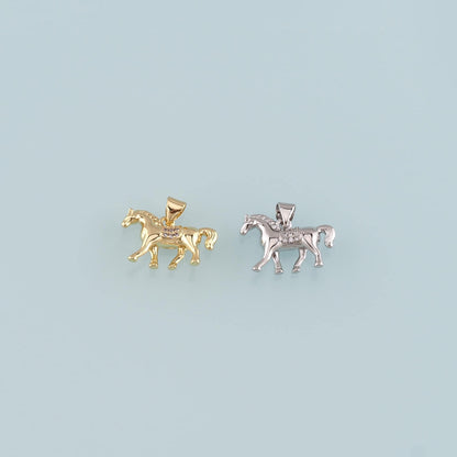 Gold Horse Charms,18K Gold Filled Horse Pendant,CZ Micro Pave Animal Charm Bracelet Necklace for DIY Jewelry Making Supply