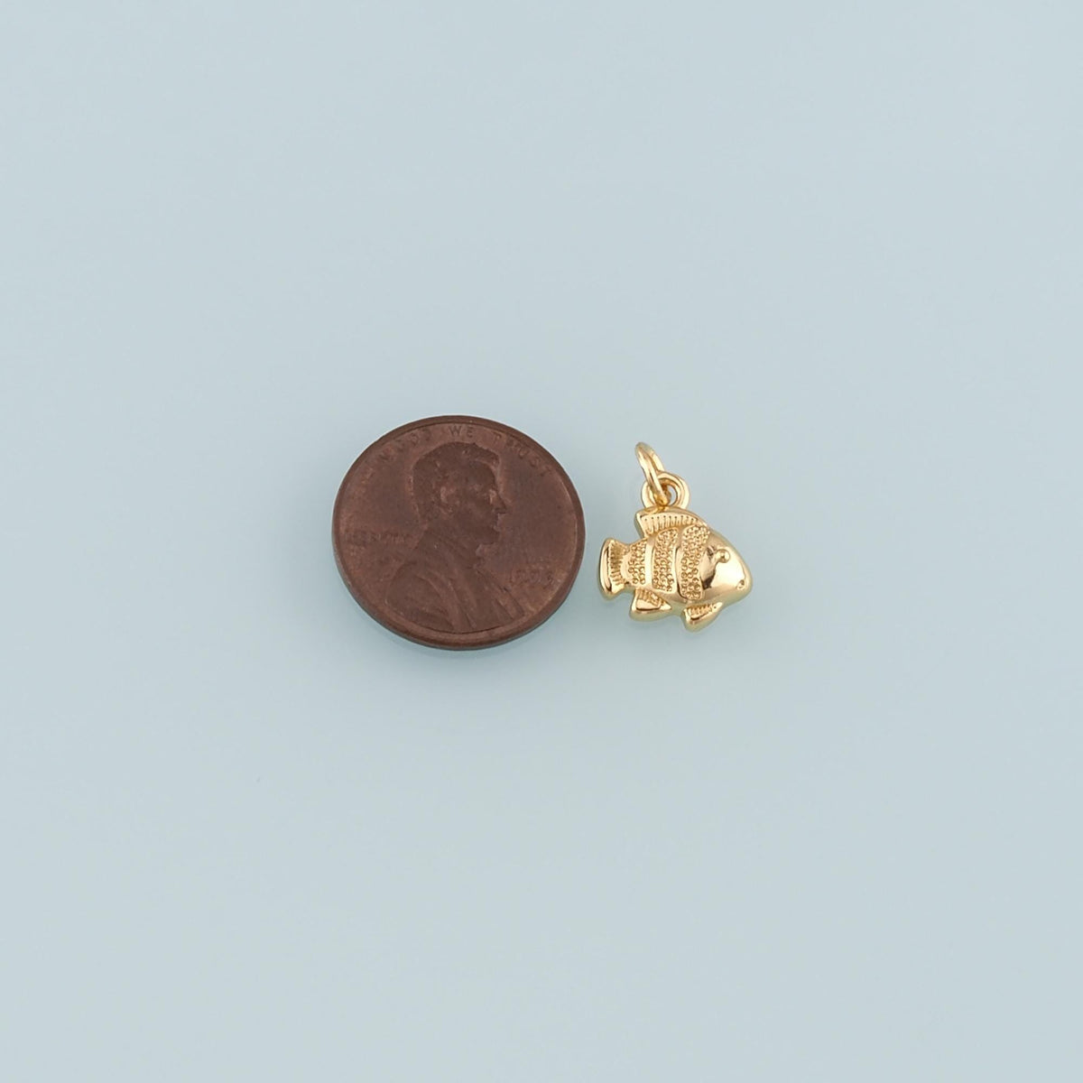 Gold Fish Charms,18K Gold Filled Fish Pendant,Fish Charm Bracelet Necklace for DIY Jewelry Making Supply