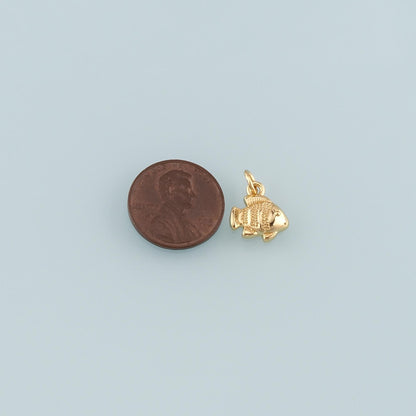 Gold Fish Charms,18K Gold Filled Fish Pendant,Fish Charm Bracelet Necklace for DIY Jewelry Making Supply