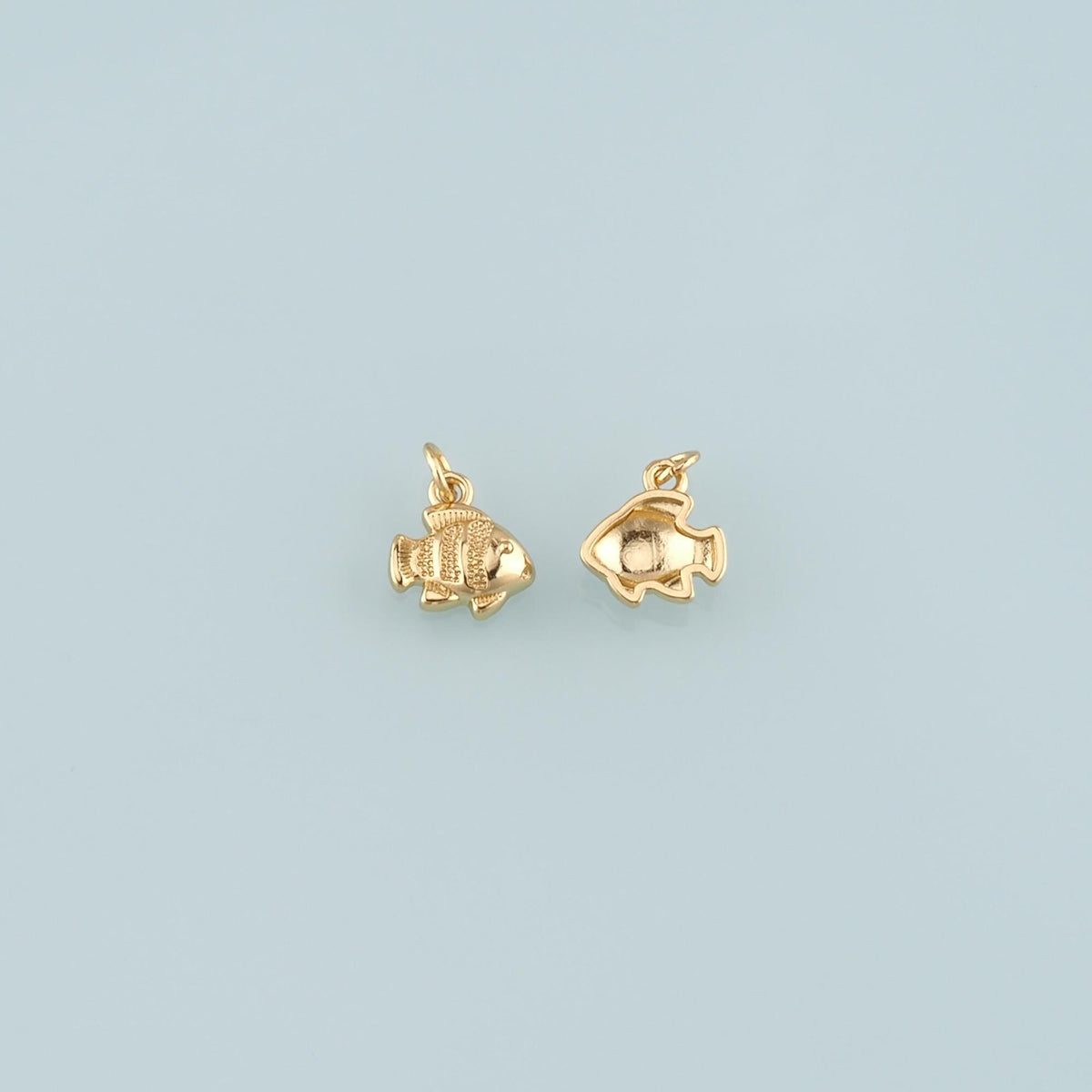 Gold Fish Charms,18K Gold Filled Fish Pendant,Fish Charm Bracelet Necklace for DIY Jewelry Making Supply